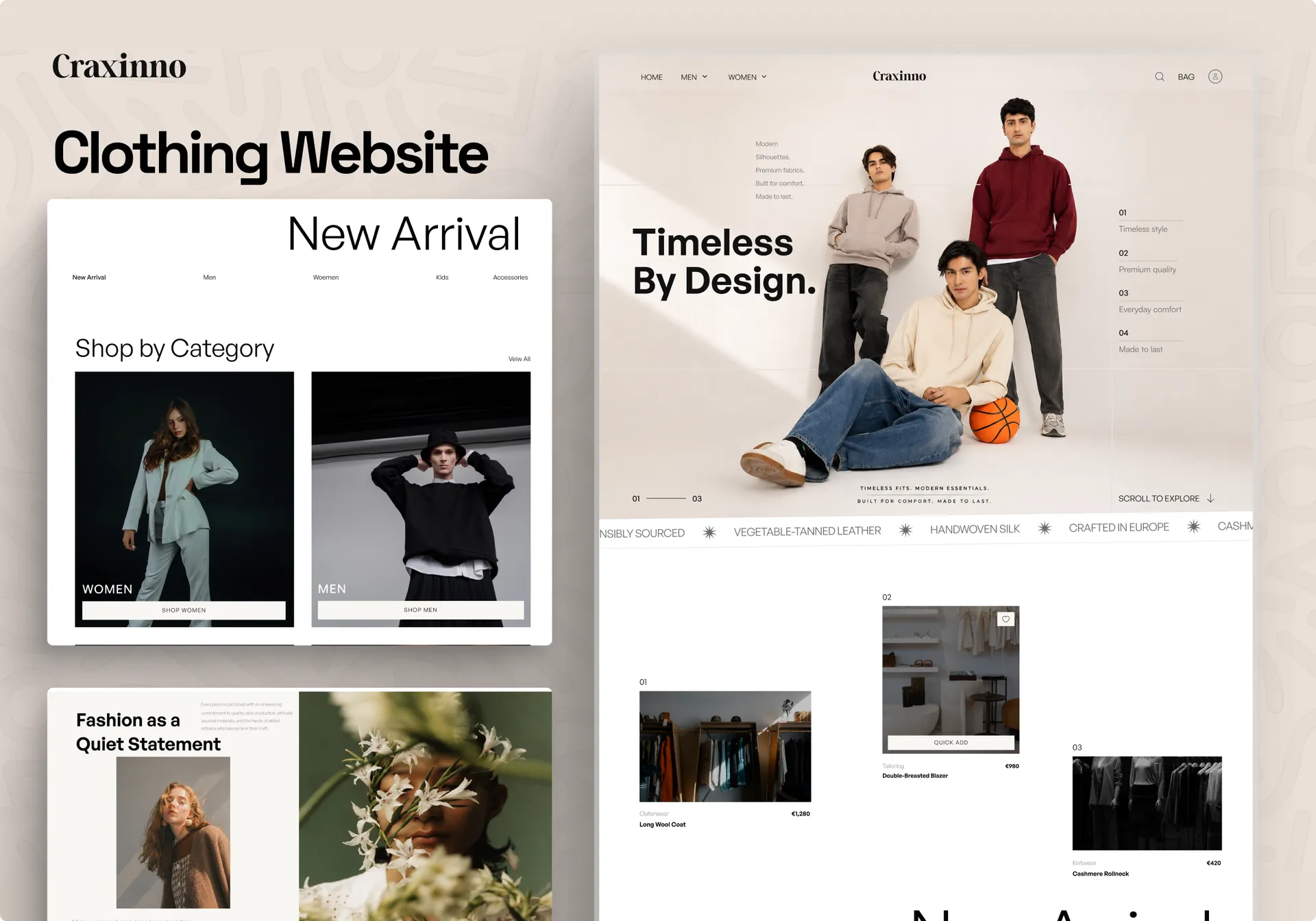 Craxinno — Fashion E-Commerce Website Design